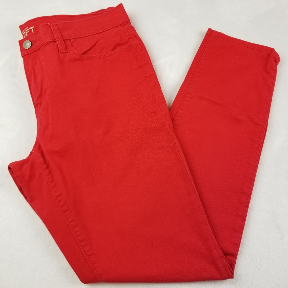 LOFT Modern Skinny Red Pants
